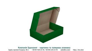 Зелена картонна коробка 31×23×10 см 1,5 кг - фото