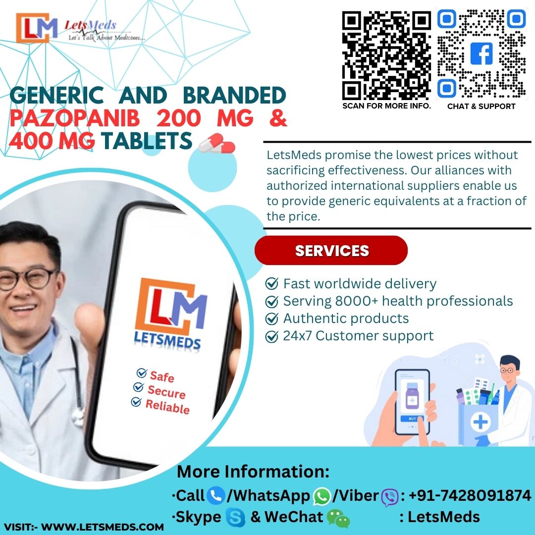 Get Pazopanib Tablets at your doorstep by Letsmeds, фото 1 Get Pazopanib Tablets at your doorstep by Letsmeds, фото 1