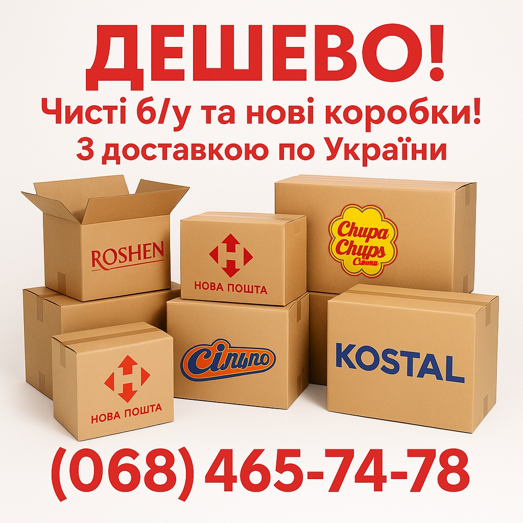 Картонні коробки б/у та нові з доставкою., фото 1 Картонні коробки б/у та нові з доставкою., фото 1