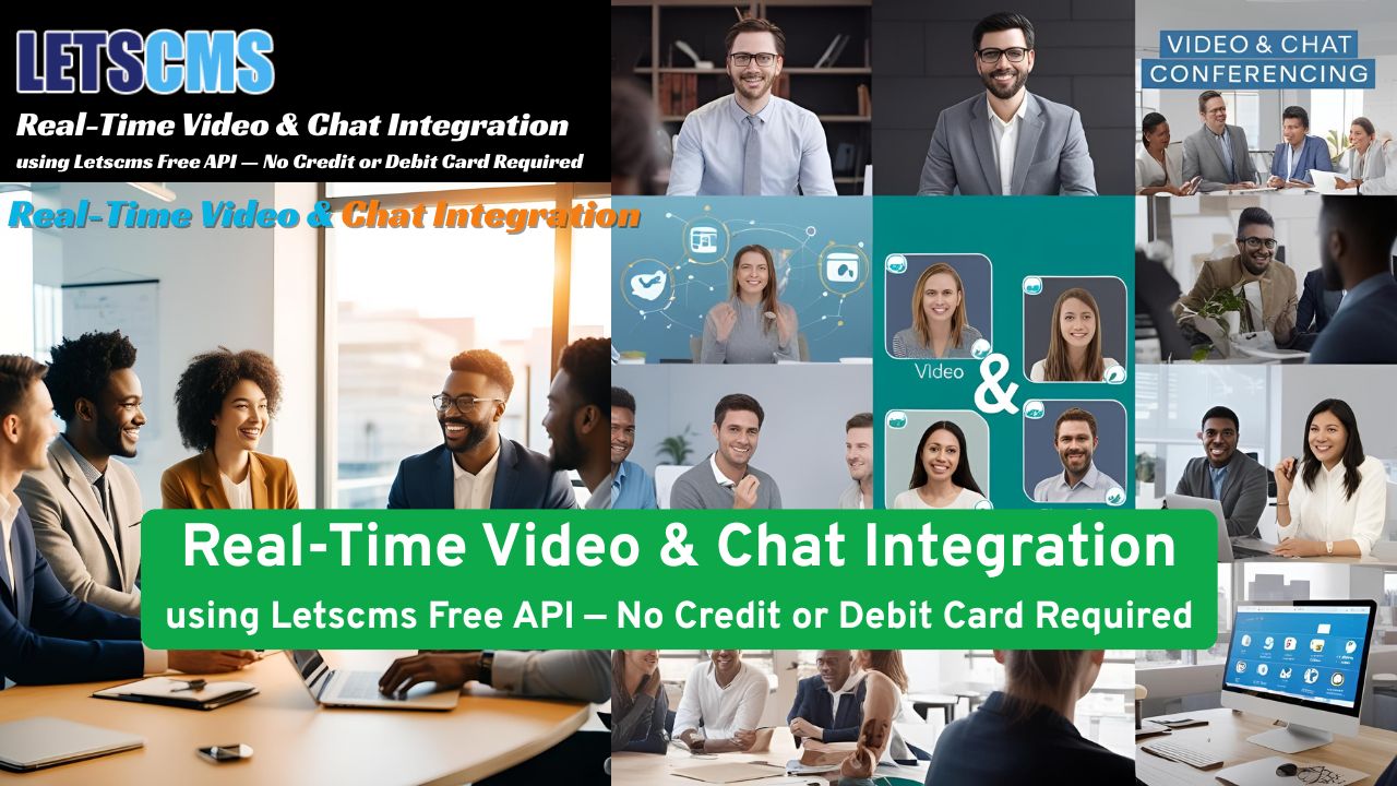 Real-Time Video & Chat Integration using Letscms Free API — No Credit or Debit Card Required - LETSCMS Pvt Ltd, фото 1 Real-Time Video & Chat Integration using Letscms Free API — No Credit or Debit Card Required - LETSCMS Pvt Ltd, фото 1