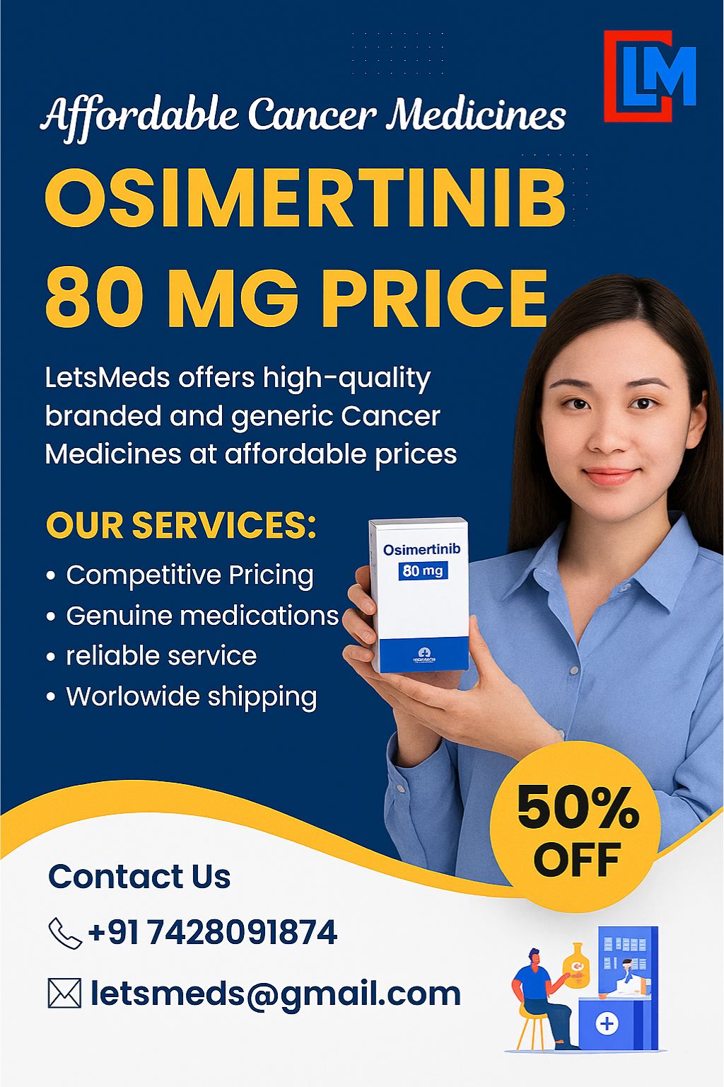 Buy Genric Osimertinib 80 mg Tablet Price in the Philippines, фото 1 Buy Genric Osimertinib 80 mg Tablet Price in the Philippines, фото 1