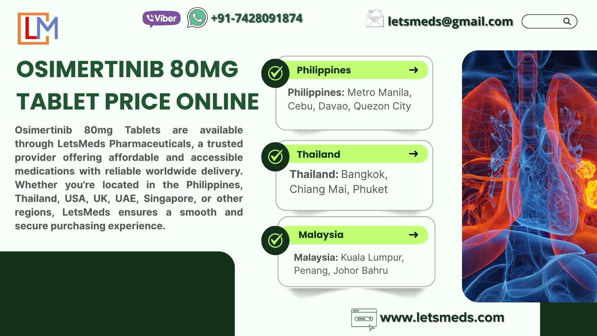 Buy Osimertinib 80mg Tablet Online at Best Price in Philippines & Thailand, фото 1 Buy Osimertinib 80mg Tablet Online at Best Price in Philippines & Thailand, фото 1