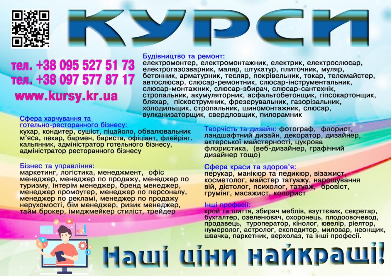 Курси сушиста, піццеолі, візажа, сантехніка, муляр, фото 1 Курси сушиста, піццеолі, візажа, сантехніка, муляр, фото 1