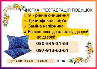 чистка перових подушок - фото