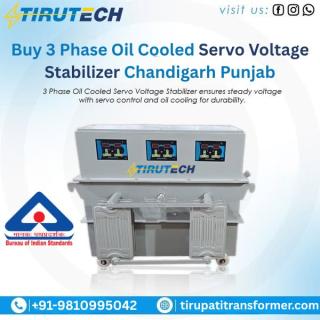 Buy 3 Phase Oil Cooled Servo Voltage Stabilizer Chandigarh Punjab - фото