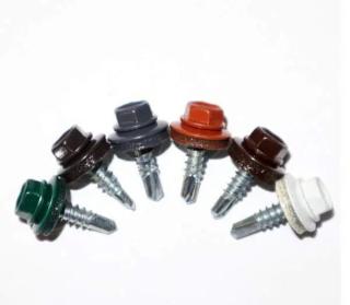 Саморіз по металу з шайбою пофарбований 4,8 х 19 мм 100шт. - фото