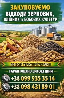 Купуємо зерновідходи, некондицію зернових та олійних