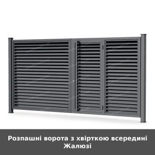 Розпашні ворота з хвірткою всередині Жалюзі
