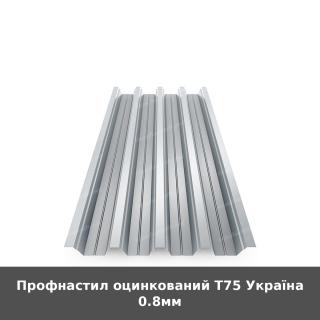 Профнастил оцинкований Т75 Україна 0.8мм - фото