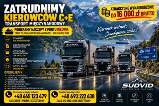 C+E — міжнародні перевезення | До 16 000 zł | Сучасний автопарк, Польща