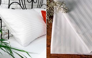 Біла постільна білизна з сатину Stripe 10 mm від бренду Bedlen Home