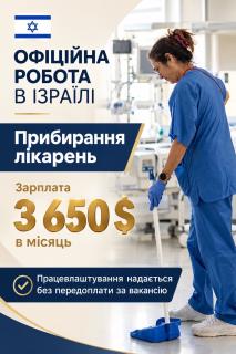 Робота в Ізраїлі на прибирання лікарняних комплексів