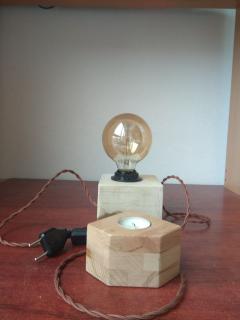 Настільний лофт світильник з гіпсу - фото