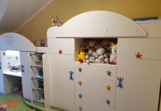 Двухярусне ліжко шафа дитяча стінка - фото