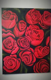Картина на полотні троянди Рози на холстеИнтерьерные картины картина с цветами квіти цвети картина - фото