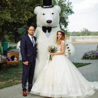Надувний костюм Білий Ведмідь - фото
