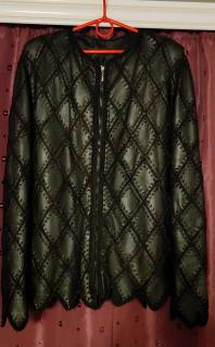Продам недорого кожаный пиджак (кардиган) - фото