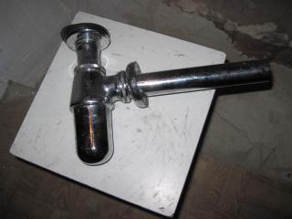 Сифон для раковини (металевий) нікельований. Виробництво за часів СРСР. - фото