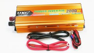 Преобразователь авто инвертор UKC 12V-220V 2000W Gold - фото