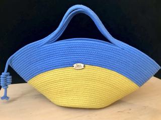 Патріотична жовто-блакитна сумка з шнура ручної роботи 100% бавовна!