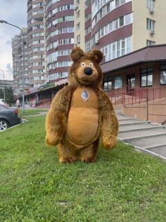 Коричневий костюм ведмедя надувний - фото