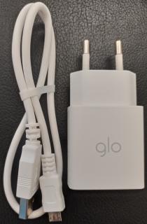 Зарядка GLO USB 2А + кабель USB - microUSB 50см - фото