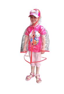 Прозрачный силиконовый детский дождевик - фото